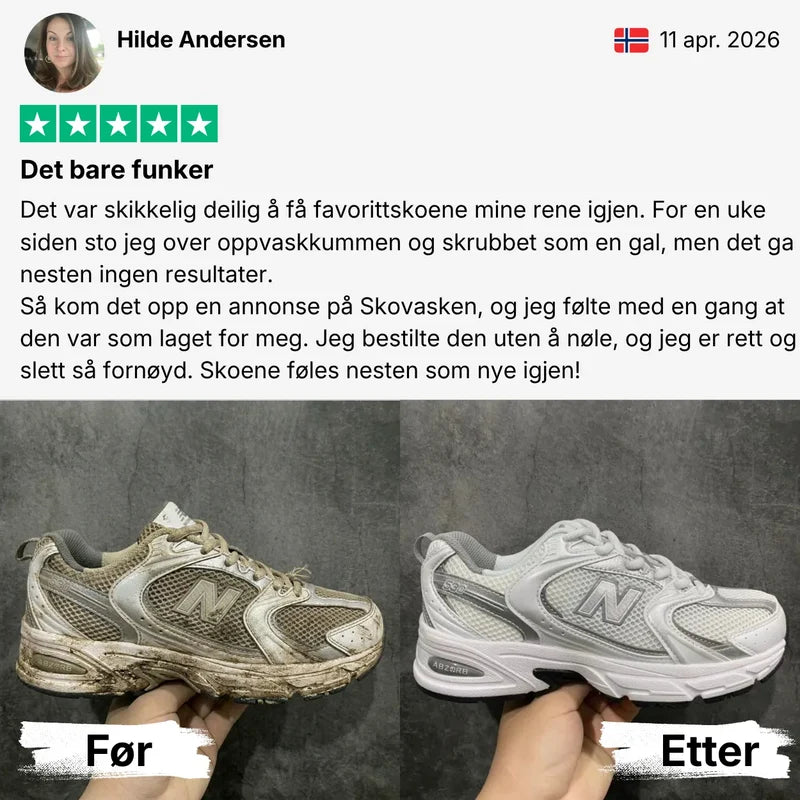 Skitne sko blir som nye på 30 minutter i vaskemaskinen